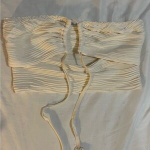 Chic Ivory Ruched Tube Top